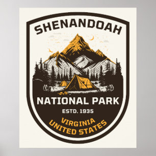 Poster Parque Nacional Shenandoah Atividades ao Ar Livre