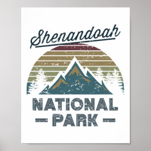 Poster Parque Nacional Shenandoah Pôr do Sol Vintage Amor