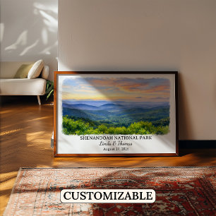 Poster Parque Nacional Shenandoah Virgínia, Aquarela