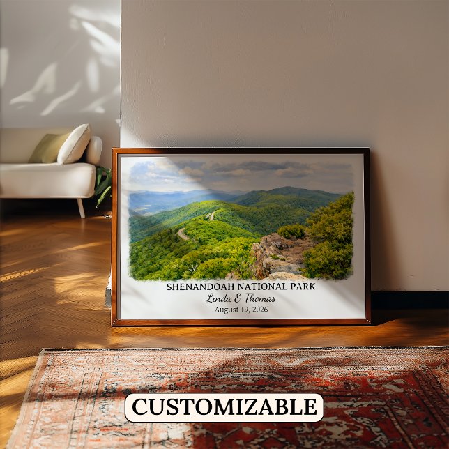 Poster Parque Nacional Shenandoah Virgínia, Aquarela (Criador carregado)