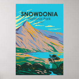 Poster Parque Nacional Snowdonia País de Gales Lago Glasl