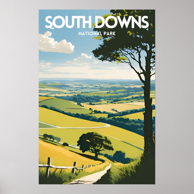 Poster Parque Nacional South Downs (Frente)