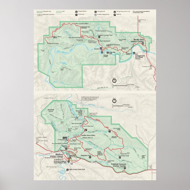 Póster Parque Nacional Theodore Roosevelt (Frente)