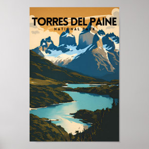 Poster Parque Nacional Torres Del Paine Viagem tradiciona
