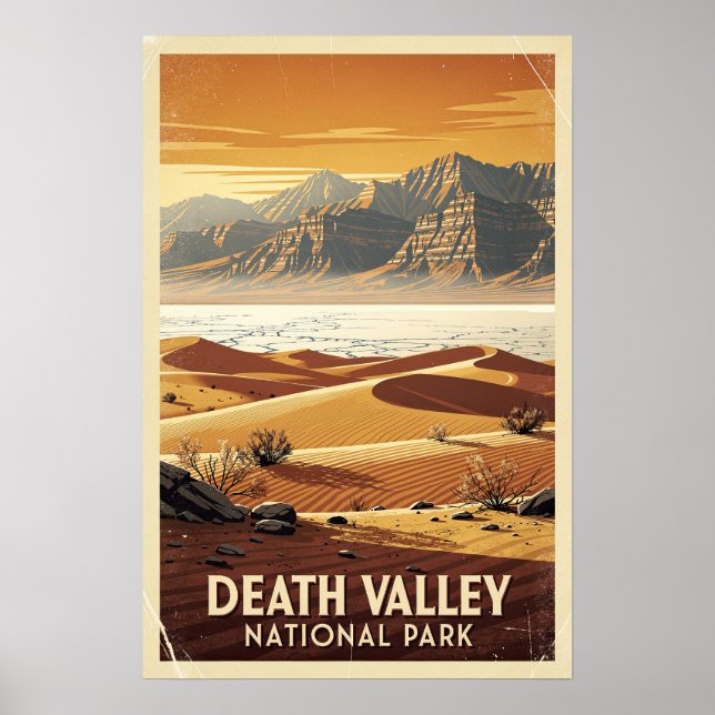 Poster Parque Nacional Vale da Morte Retro (Frente)