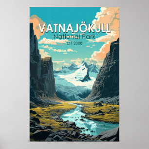 Poster Parque Nacional Vatnajokull, Islândia Viagem Vinta