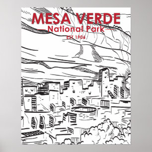 Poster Parque Nacional Verde Colorado Vintage