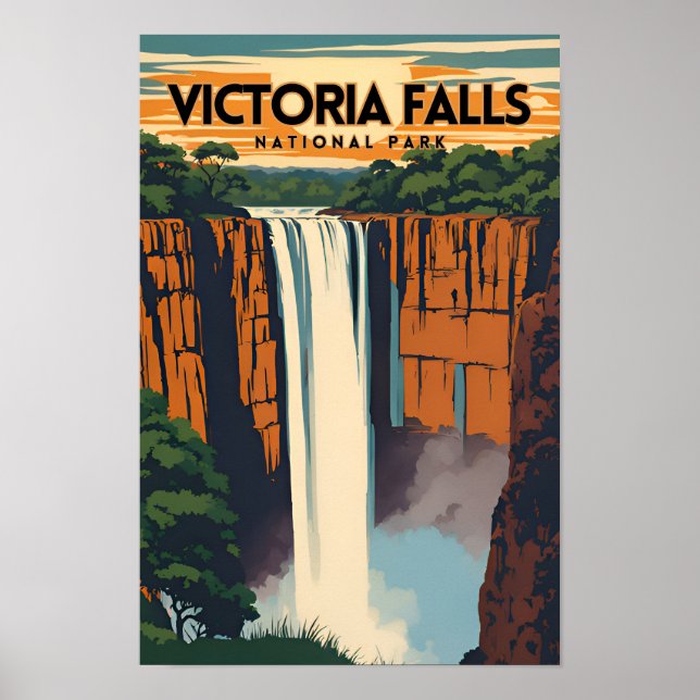 Poster Parque Nacional Victoria Falls Viagem tradicional (Frente)