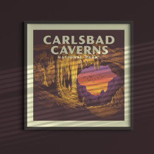 Poster Parque Nacional Vintage Carlsbad Caverns