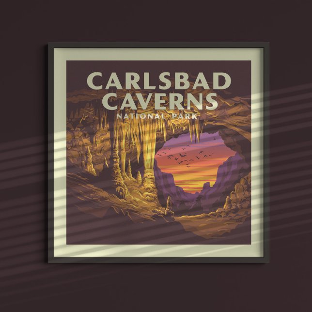 Poster Parque Nacional Vintage Carlsbad Caverns (Criador carregado)