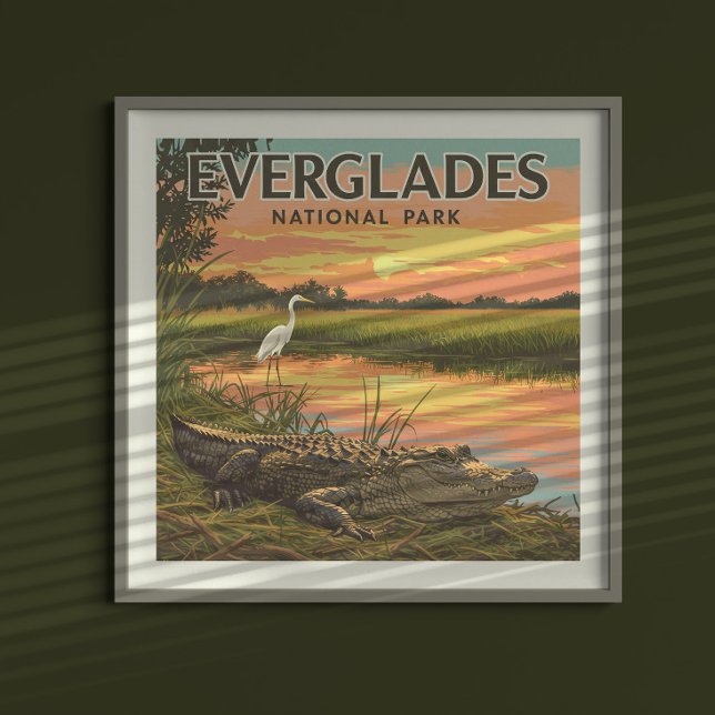 Poster Parque Nacional Vintage Everglades (Criador carregado)