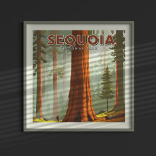 Poster Parque Nacional Vintage Sequoia
