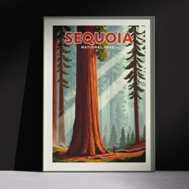 Poster Parque Nacional Vintage Sequoia (Criador carregado)