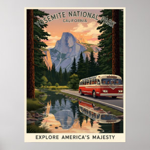 Poster Parque nacional Vintage Yosemite