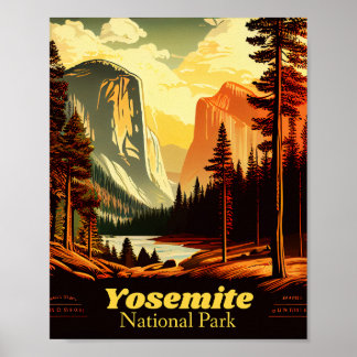 Poster Parque Nacional Vintage Yosemite