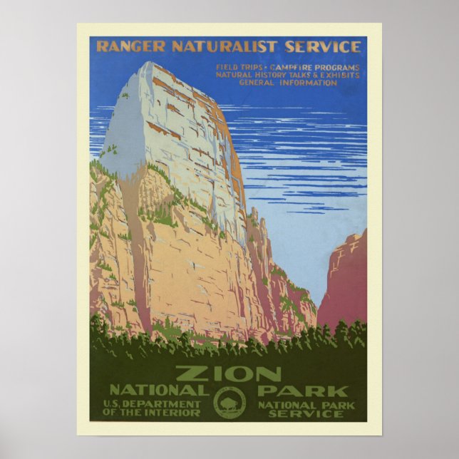 Poster Parque Nacional Vintage Zion (Frente)