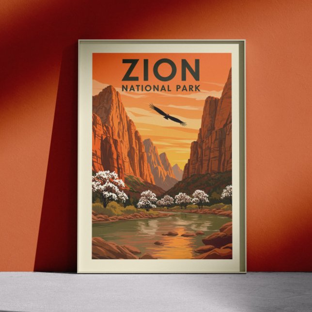 Poster Parque Nacional Vintage Zion (Criador carregado)