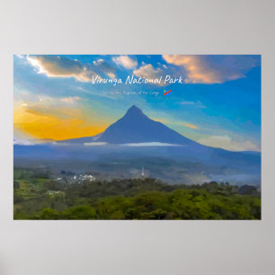 Poster Parque Nacional Virunga, RD Congo - Vulcão