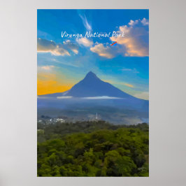 Poster Parque Nacional Virunga, RD Congo - Vulcão
