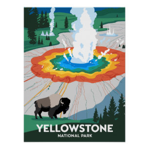 Póster Parque Nacional Vivid Yellowstone