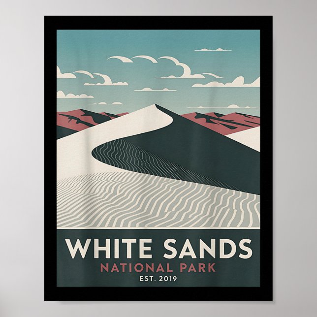 Poster Parque Nacional White Sands Acampamento Vintage Ca (Frente)