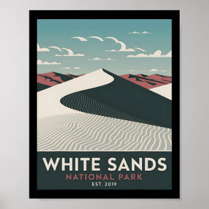 Poster Parque Nacional White Sands Acampamento Vintage Hi