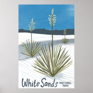 Poster Parque Nacional White Sands Novo México Gypsum Yuc
