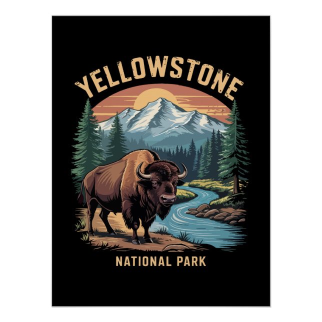 Póster Parque Nacional Yellowstone (Frente)