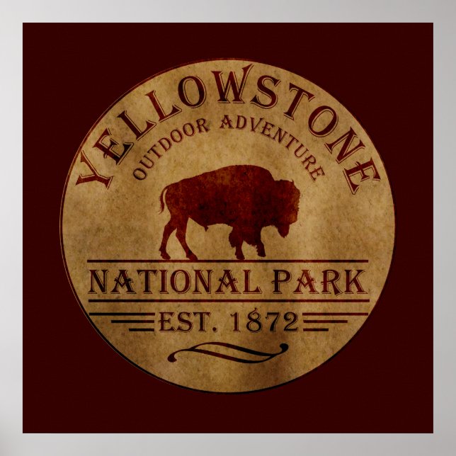 Poster parque nacional yellowstone (Frente)