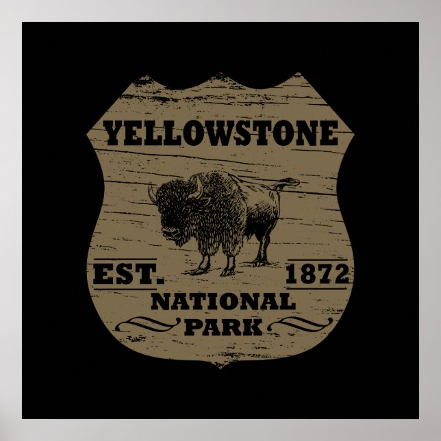 Poster parque nacional yellowstone (Frente)