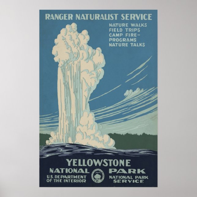 Poster Parque Nacional Yellowstone Antiga Fiel (Frente)