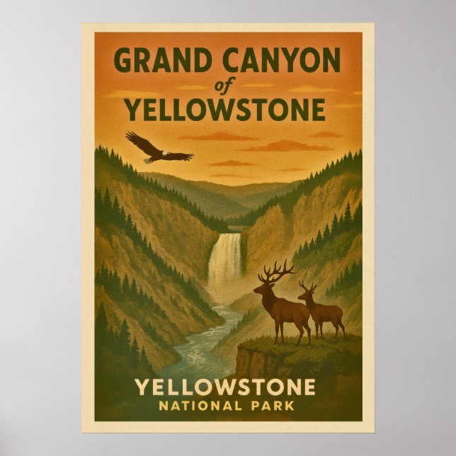 Poster Parque Nacional Yellowstone - Grand Canyon V01 (Frente)