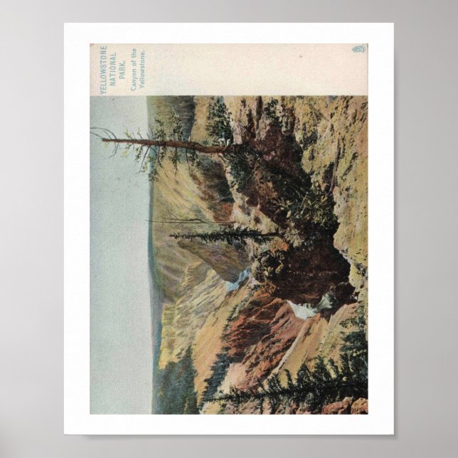 Poster Parque Nacional Yellowstone, Vintage (Frente)