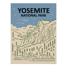 Póster Parque Nacional Yosemite California