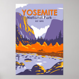 Poster Parque Nacional Yosemite El Capitan No Outono