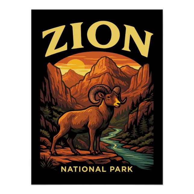 Póster Parque Nacional Zion (Frente)