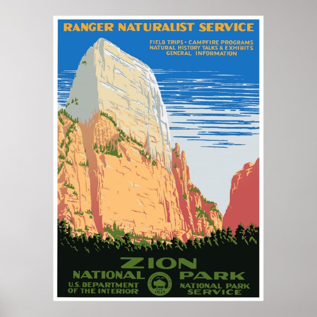 Póster Parque Nacional Zion (Frente)
