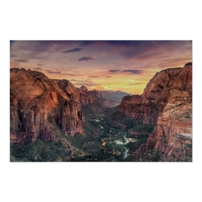 Póster Parque Nacional Zion Canyon (Frente)
