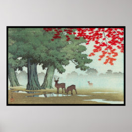 Póster Parque Nara Hasui Kawase shin hanga arte de paisag