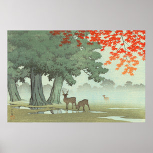 Poster Parque Nara Kawase Hasui 1953 Arte Japonês