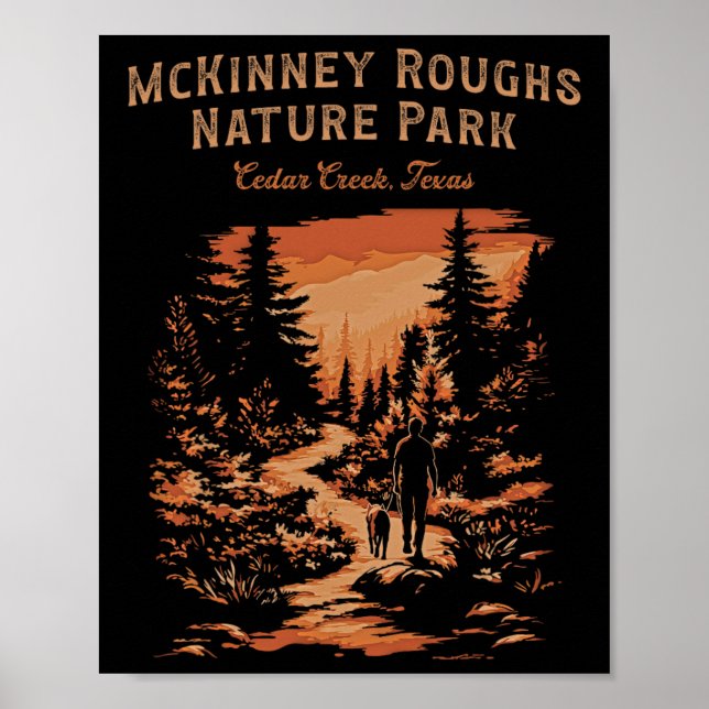 Poster Parque Natural Mckinney Roughs Cedar Creek Texas H (Frente)