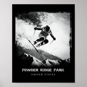 Poster Parque Powder Ridge Estados Unidos Esqui Esquiando