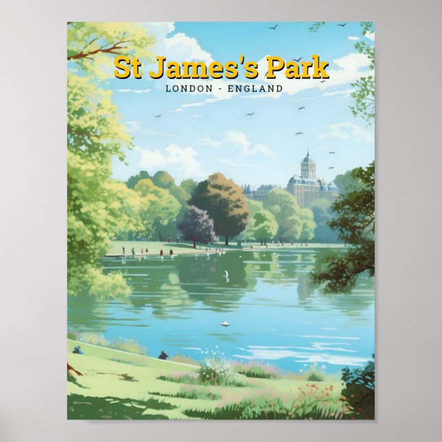 Poster Parque St James's Londres Inglaterra Arte Viagem V (Frente)