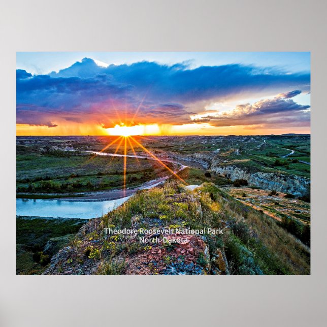 Poster Parque Theodore Roosevelt, da Dakota do Norte (Frente)