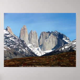 Poster Parque Torres del Paine, o Chile