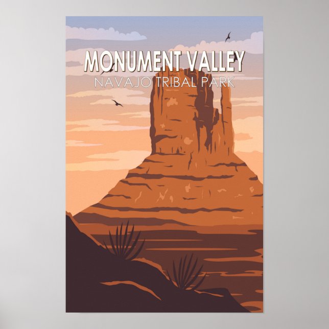 Poster Parque Tribal Navajo Monument Valley Vintage (Frente)