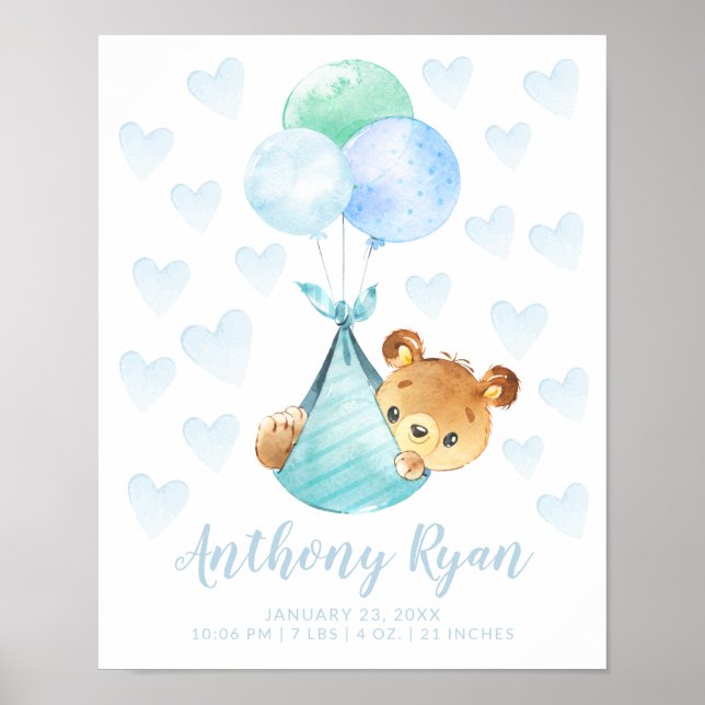 Poster Parques de Bebê de Urso de Entrega Especial (Frente)