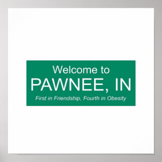 Poster parques e reinos bem-vindos ao pawnee
