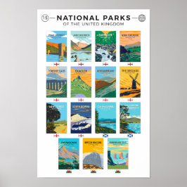 Poster Parques Nacionais Do Reino Unido Lista