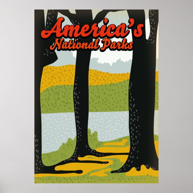 Poster Parques Nacionais dos Estados Unidos (Frente)
